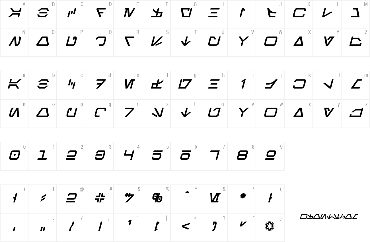 Download Free Font Aurebesh